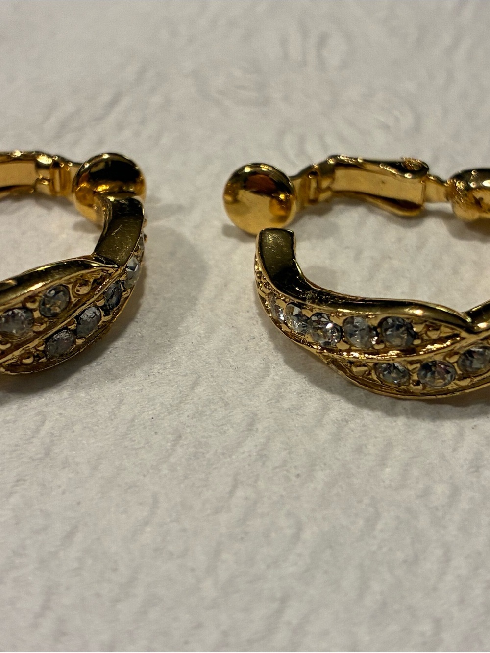 Gold Crystal Hoop Earrings
